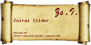 Zsirai Izidor névjegykártya